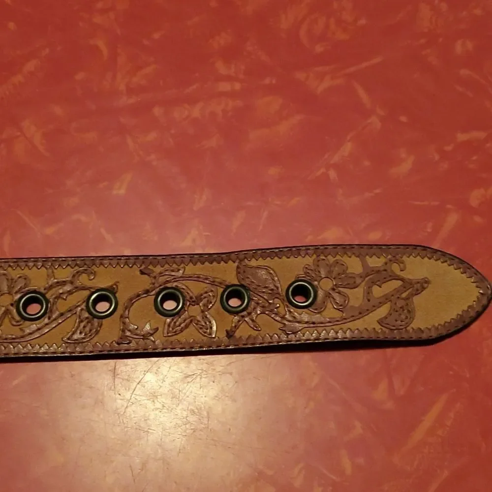 Fossil Decorative Stitched Leather Belt M